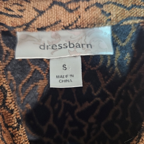 Dressbarn S Brown Black Zip Up Jacquard Jacket Blazer - Picture 5 of 11